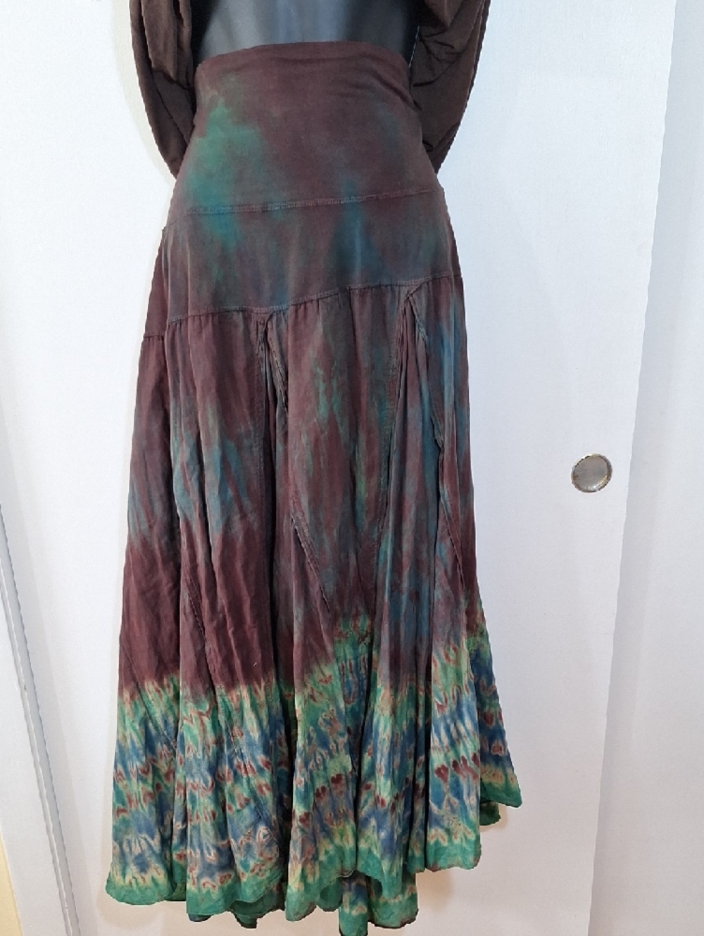 Solitaire Convertible Dress Skirt 1X 16 / 18 Plus Long Skirt Tie Dye - Picture 10 of 13